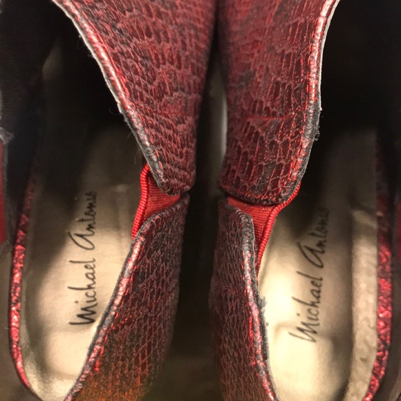 Red and Black Metallic Booties - Picture 4 of 7